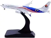 Pre-Built Model Aircraft 9cm for Malaysia Airlines B737Max8 9M-MVD Diecast Airplane Model 1:400 Scale Aircraft Display Model Miniature Airplane Model