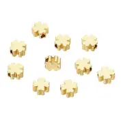 5 mm Four-Leaf Spacer Beads, 10 Pcs Spacer Beads for Jewelry Making, Light Gold