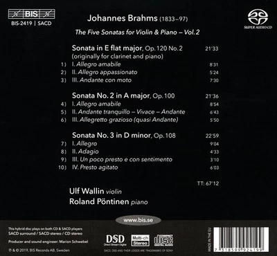 WALLIN/P?NTINEN - THE FIVE SONATAS FOR VIOLIN & PIANO VOL.2 (SACD) NEW CD