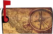Law Of The Compass Navigation Magnetic Mailbox Covers,Post Box Cover Standard Size 21x18 Inches For Outdoor Garden Home Decor