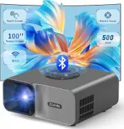 Portable Projector with Screen Native 1080P with Electric Auto Focus