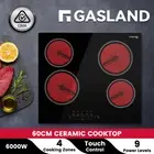 GASLAND 60cm Ceramic Cooktop 6000W 4 Zone Electric Stove Hot Plate Touch Control