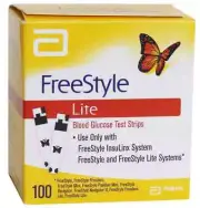 Abbott FreeStyle Lite Glucose Strip Self Testing Freedom InsuLinx 100 Pack