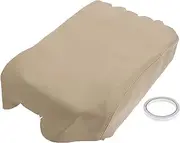 REPAIROCK Console Lid Armrest Cover for Toyota Tundra 2007-2013 Tahoe Centre Console Pad Armrest Protector Microfibre Leather with Beige