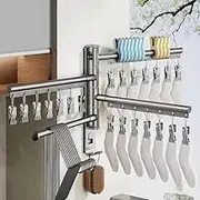 衣架晾晒袜子神用品收纳多夹子折叠壁挂家用无痕阳台可拆卸 Kitchen cookware set/800