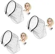 [DEARMAMY] Mesh Hair Accessories Record Organizer Tabs Religious Supplies Figurines Record Rack Plush Decoration Hair Band Pool Raffle Ticket with Lids Ribbon Decoration Black Fabric