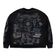 NWT GREEDY UNIT BLACK ALL OVER PRINT THERMAL T-SHIRT SIZE L $150