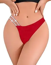 [Nolrahiur] Women's Sexy G-string Thongs Shine Strap panties Cheeky Lace Underwear Soft Glitter Bikini