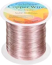 uxcell Artistic Wire 328ft Length 28 Gauge Copper Craft Jewelry Wrapping Wire Tarnish Resistant Beading for Jewelry Making Supplies Crafting, Pink