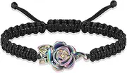 DOTUIARG Rose Flower Rope Urn Bracelet Cremation Urn Bracelet Keepsake Ashes 316 Stainless Steel Remembrance