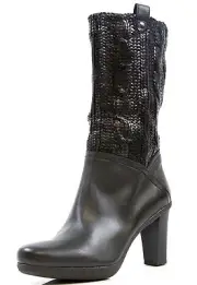 Stuart Weitzman Purely Black Leather Boots N4542 Woman's Size 9 B