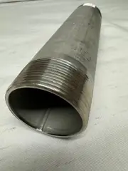 Stainless Steel Pipe Nipple, Threaded on Both Ends, 2NPT, 9"