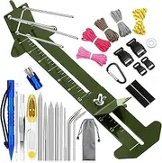 Paracord Bracelet Jig Kit with Knotters Tool FID Set Lacing Needles/Fids for Paracord Work Paracord Tool Kit Adjustable Length 4" to 13" Paracord Jig Bracelet Maker Green A