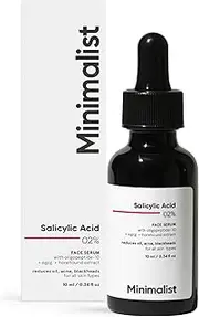 Minimalist 2% Salicylic Acid Serum For Acne, Blackheads & Open Pores | Reduces Excess Oil & Bumpy Texture | BHA Based Exfoliant for Acne Prone or Oily Skin | 10 ml
