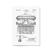 Vintage Typewriter White Patent Wall Art #3
