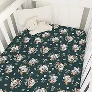 Cute Koala Bear Leaf Baby Crib Sheet 52''x28'' Koala Branch Boho Floral Snug Fitted Crib Mattress Cover for Boy Girl Australian Animal Baby Bed Sheet for Standard Crib and Toddler Mattresses