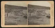 Southern part of ash-buried St. Pierre, south to cliff marking the so Old Photo