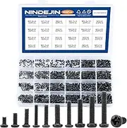 NINDEJIN 650pcs Replacement Computer Miniature Screws M1.4 M1.7 M2 M2.5 M3 Laptop Motherboard Round Pan Head Machine Screws Set