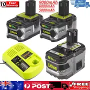9.0Ah For Ryobi One + Plus RB18L50 18V 6.0Ah Li-ion Battery P108 P105 P104 LED A
