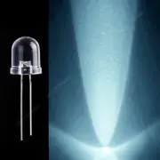 50 × 10mm White LED Light Emitting Diode Round Top Water Clear Lens With Edge