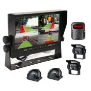 7" Quad Monitor DVR BSD AI 4x AHD Side Rear View Reversing Cameras with Alarm Rv