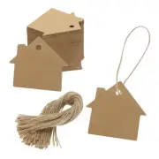 100Pcs Kraft Paper Gift Tags with String,2.3x2.2" Wood Pulp Paper Labels Brown