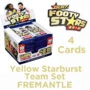 2018 AFL SELECT FOOTY STARS YELLOW STARBURST SET 4 CARDS - FREMANTLE