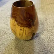 Cedar Wood Vase 9”