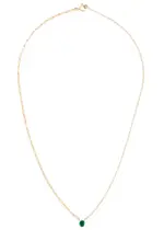 Yvonne Leon Collier Solitaire Emerald 18kt Gold Necklace - Green - One Size One Size