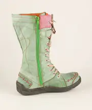 Long Warm Leather Womens Boots for Winter with Solid Colour Hand Stitching