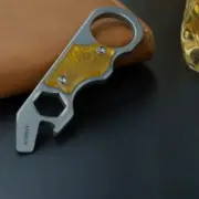 Titanium + PEI Multi Tools Pocket Pry Bar Crowbar EDC Bottle Opener Keychain