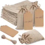 10PCS Burlap Gift Bags 6X4" Small Gifts Bag Drawstring with Drawstring and Gift