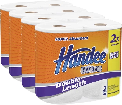 Handee Ultra Double Length Paper Towel (120 Sheets per Roll), 8 Rolls