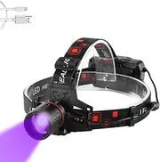 UV Headlamp Rechargeable - LED Blacklight Headlight 395nm Ultraviolet Head Torch Zoomable for Night Fishing, Scorpions Hunting, Auto Oil and HVAC Leaks (UV+White Light)