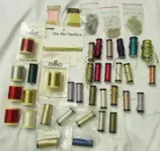 DMC & KREINIK METALLIC THREAD SPOOLS EMBROIDERY THREAD 40 CT LOT NWT #2 CR30