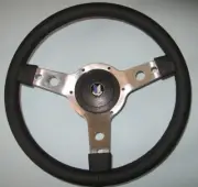 New 14" Leather Steering Wheel & Hub Adaptor Triumph TR4 TR250 TR6 Made in UK (for: Triumph)