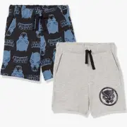 Spotted Zebra Boy's 2 Pack Marvel Black Panther Knit Jersey Shorts Size Large