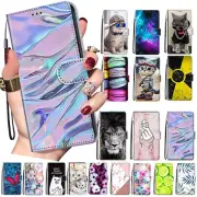 For iPhone 14 13 12 11 Pro Max XS XR 8 Patterned Case Wallet Leather Flip Cover