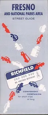 1962 Richfield Road Map: Fresno and National Parks Area NOS
