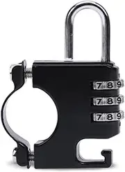 Maizoon Helmet Combination Anti Theft Lock 3 Digit Code Adjustable Applicable Handlebar Diameter 0.87-1.1 Inches for Motorcycle Electric Bike Bicycle Tricycle Riding Accessories