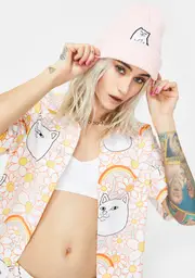 [RIPNDIP] Light Pink Lord Nermal Ribbed Beanie