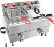 Commercial Fryer Stainless Steel Electric Deep Fryer with Oil Filtration and Tim
