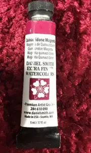 NEW DANIEL SMITH WATERCOLOR PAINT 5 ML/.17 OZ TUBE QUINACHRIDONE MAGENTA