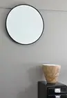 BELLA 60 ROUND WALL MIRROR-SATIN BLACK-ART DECO-SPECIAL PRICE-circle-gloss