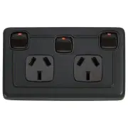 Clip On Double Power Point w/Switch
