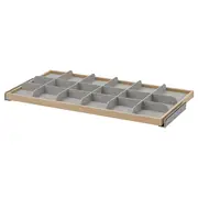 KOMPLEMENT pull-out tray with divider, white stained oak effect/light grey, 100x58 cm