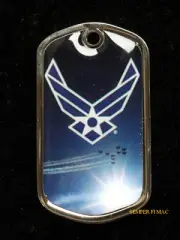 US AIR FORCE WING LOGO DOG TAG VETERAN GIFT PROMOTION GRADUATION PIN UP USAF WOW