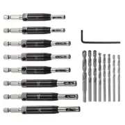 16Pcs Self Centering Drill Bit Set 5/64" - 1/4" Door Hinge Drill Bit Tool DIY