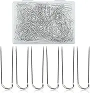 MARRTEUM 300 Pieces Sewing U Shaped Fork Pins, Multipurpose Stainless Steel Sewing Double Blocking Needlecrafts Straight Pin for Sewing Fabric Quilting Crafts Jewelry Display Home Decor DIY (Silver)