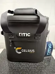 *CELSIUS Logo* RTIC 20 Can Soft Pack Cooler - Black - Ships To 48 States